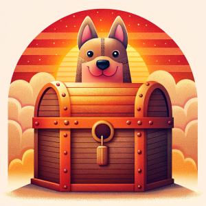 wooden dog chest, Chinese New Year