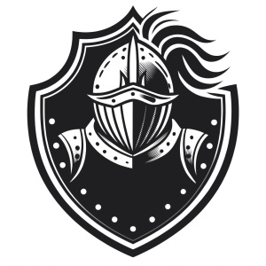 Vintage embossed logo with a knight helmet and shield for a company titled Knight Aesthetics, detailed logoVintage embossed logo with a knight helmet and shield for a company titled Knight Aesthetics, detailed logo