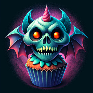 pulp horror cupcake bat scary happy birthday