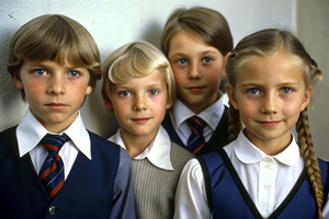 4 Russian schoolchildren