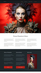 best personal fashion designer website, avant-garde Web Design Style, big contrast company website fashion, intricate details