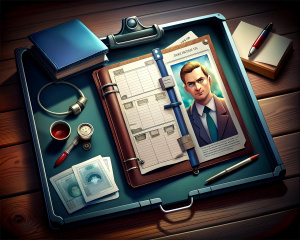 a detective's folder with information on the patient's labs.