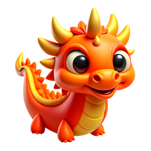 paper cut art cute little chinese dragon on red background--s 250 --v6.0