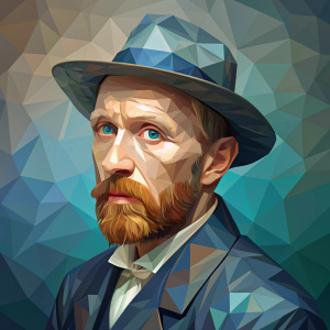 Vincent van Gogh, low poly style