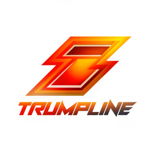 For the "Trumpline" logo, following your description (bright, dynamic, fast-paced), I suggest the following design concepts:

1. Using a font that resembles arrows or lines - this can emphasize dynamism and movement.
2. A combination of bright colors such as orange, yellow or red to attract attention and emphasize energy.
3. A symbol or illustration showing movement or impetuosity, such as a fast arrow or a line.