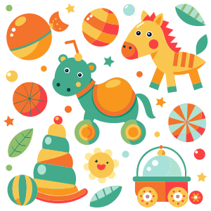 Soft color kids Toy Seamless pattern ,repeating patterns design, flat background, bright vector, white background
