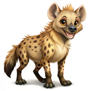 a Hyena ,vector,  cartoon style, white background