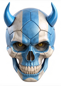 soccer devyl skull blue argentina
