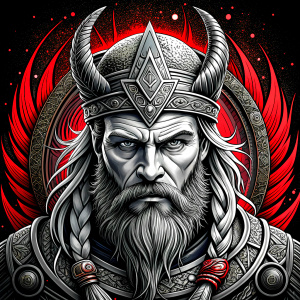 viking walhalla perfect realistic art, high-definition, high-definition grey and black, white background 