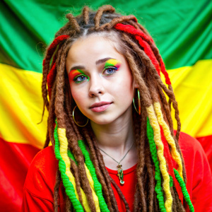 улыбающаяся девушка в дредах