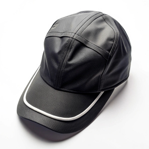 Black running cap, the inscription "sport" in the center in white, white background