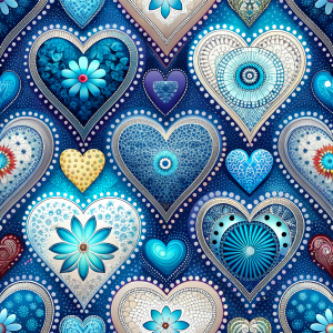 a simple pattern with hearts, boho