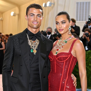 Cristiano Ronaldo and Irina Shayk at the Met Gala. Red carpet, extravagant outfits, and jewels.