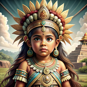 pequeña princesa azteca   jugando