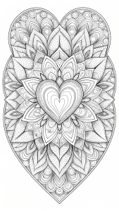  line art, mandala style background. Black and White Image, thick lines, well defined lines. Coloring page. No Color, No black Shading. Thick lines. size 8.5x11in. Black and White lines only. Use thick lines. Thick LINES