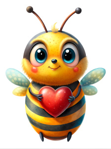  a cute bee clipart, heart