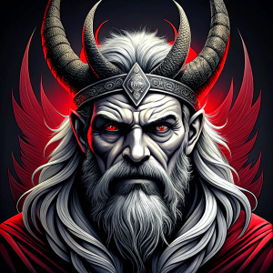 odin perfect realistic art, high-definition, high-definition grey and black, white background 