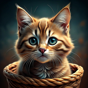 kitten in a basket