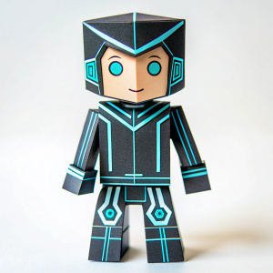 tron paper piece  on white background