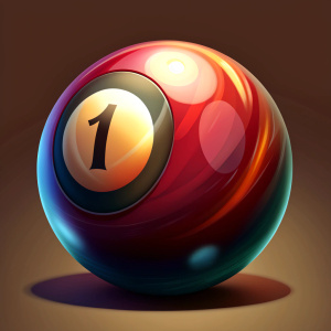 realistic billiard ball, number 1