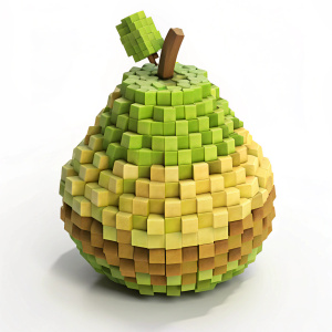 minecraft pear on a white background