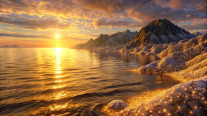 Sea at sunset background coast magic shine