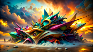 3D Graffiti WILDSTYLE, dynamic and aesthetic, 3D color effects