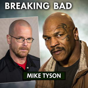 A humorous meme featuring Breaking Bad cast members and an image of Mike Tyson. Mike's face is superimposed with a witty caption referencing the show's intensity.