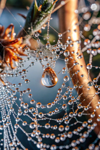 Capture the delicate beauty of raindrops clinging to a spider web, each droplet reflecting the surrounding greenery. Use a macro lens and a fast shutter speed (1/1000 second) to capture the intricate details. Opt for natural, diffused light to avoid harsh shadows and bring out the vivid colors.