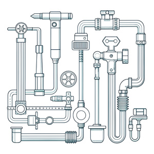 simple line drawing of a plumbing tools