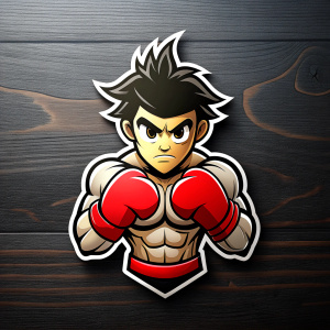 Make a logo for the stickers. Need to combine boxing theme and Apple theme
