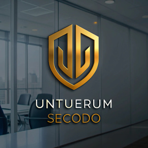 Logo para uma empresa de Seguros, moderno, contendo o elemento escuto, abstrato, linhas finas, na cor ouro