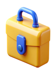 yellow business briefcase with blue lock