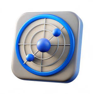 3D Radar Icon for mobile and web interface, 3d Icon Design
