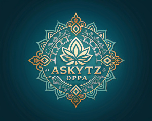 Логотип с надписью AsylKyz юрта, казахский Восточный  орнамент