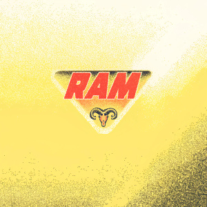 Logo design for Esports team. Bold typography, orange color scheme, and a powerful ram mascot.