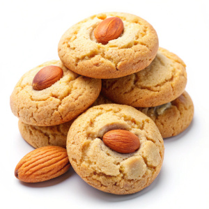 so sweet almond cookies  on white  background
