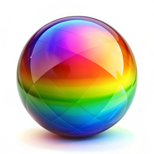 Prismatic Orb Vibrant Rainbow Colored Ball on a Clean White Background ...