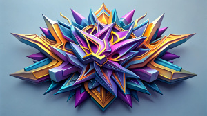 3D graffiti wildstyle on white paper, perfect composition, dynamic and aesthetic, 3D color effects, edgy and modern, ""COPY""