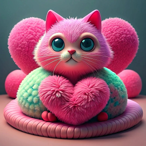 pink cat sit