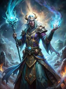 A fantasy character with magical abilities. - Recraft