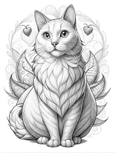  line art, realistic black and white Russian Blue playing. Black and White Image, thick lines, well defined lines. Coloring page. No Color, No black Shading. Thick lines. size 8.5x11in. Black and White lines only. Use thick lines. Thick LINES