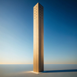 gerader Turm mit schatten 