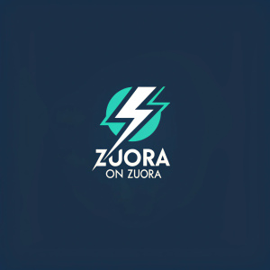 Dynamic logo for Zuora On Zuora. Teal and white lightning bolt design. Brand name in sleek font below. Dark blue background.