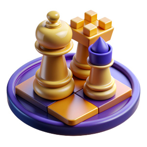 chessboard 3d icon, all pieces