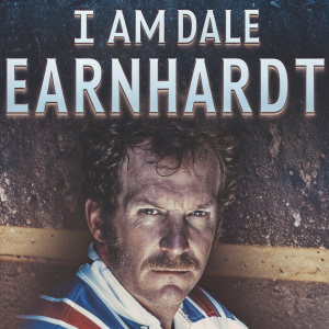 DVD cover featuring Dale Earnhardt with intense stare. Black background with white text 'I Am Dale Earnhardt' in bold font