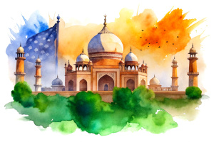 Watercolor illustration for india republic day.