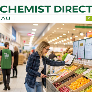 Screen capture showcasing Chemist Direct AU's homepage. Teeming with Australian promotions and discounts. Easy-to-navigate layout, highlighting prominent deals and offer codes.