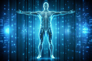 human body, binary style design - Recraft