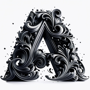 Lettre "A" white background  , 